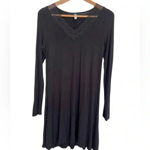 Pentagone Black V-Neck Knee-Length  Babydoll Dress size medium